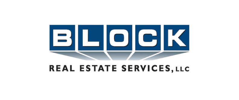 Graphic with text: Block Real Estate Services, LLC