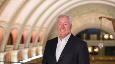 Bob O'Loughlin standing in Union Station lobby.
