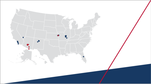 Map of the United States of America, Enterprise Bank & Trust