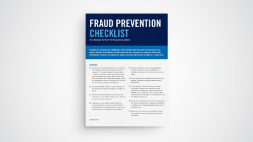 Fraud prevention checklist