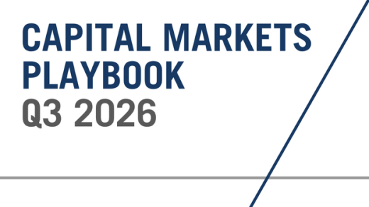 Graphic with text: Capital Markets Playbook Q3 2026.
