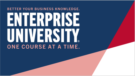 Graphic with text: Enterprise University, Better your business knowledge One course at a time.
