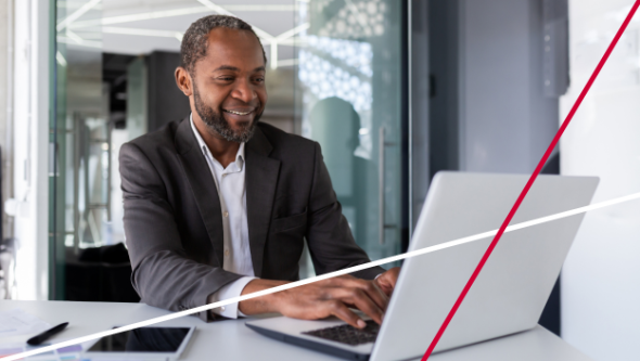 Man sitting in front of a laptop, Sweep Accounts