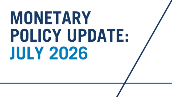 Graphic with text: Monetary Policy Update: July 2026
