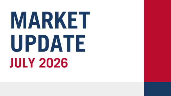 Graphic with text: Market Update July 2026
