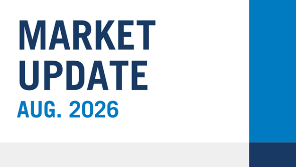 Graphic with text: Market Update August 2026