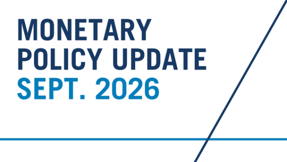 Graphic with text: Monetary Policy Update September 2026