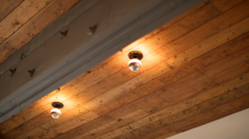 lights on a ceiling in a room