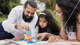 Family at a picnic