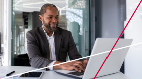 Man sitting in front of a laptop, Sweep Accounts