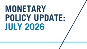 Graphic with text: Monetary Policy Update: July 2026