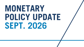 Graphic with text: Monetary Policy Update September 2026