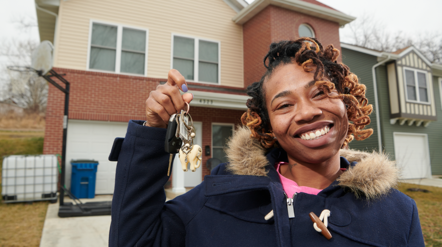 woman with house keys